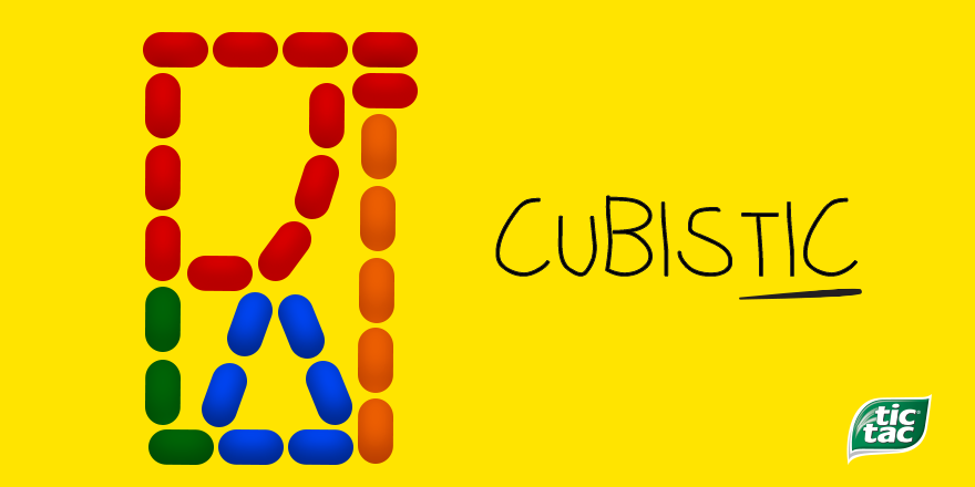 tictac's tweet photo. Cubism made with Tic Tacs. #tictac #tictacglobal #cubistic https://t.co/ScYlb6fmet