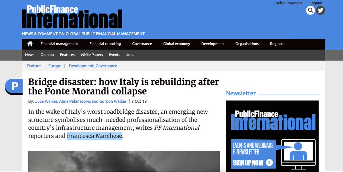 fmarchese_uk's tweet photo. .@PFIntl publishes my contribution re #infrastructures in #Italy - https://t.co/H9MvLm5wLd. Read it both in print and online (free registration). Thanks @mcorradino and @ancenazionale! #Genoa #MorandiBridge https://t.co/HEA7FvJkKH