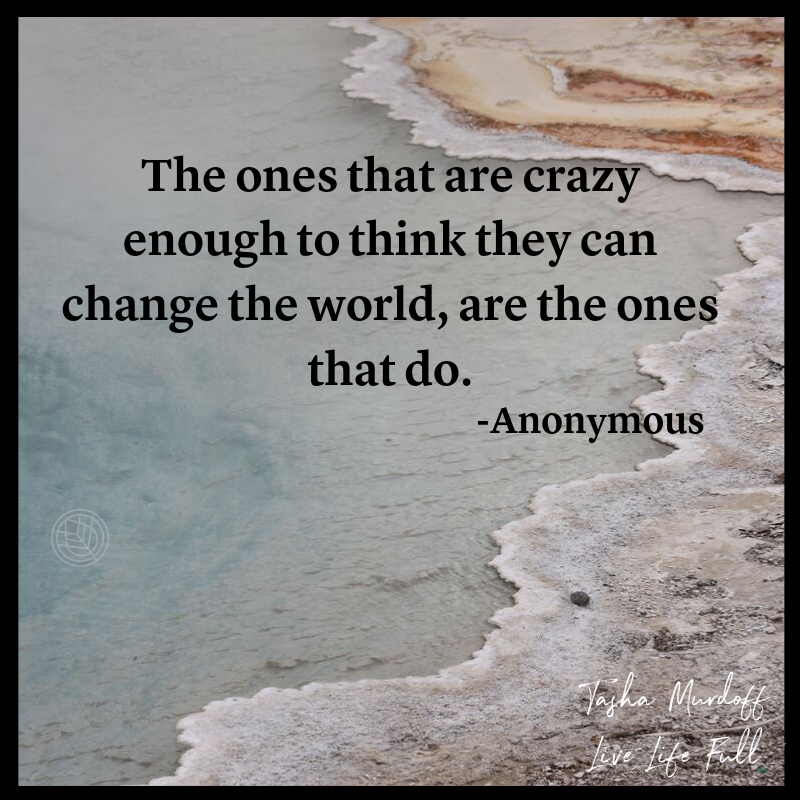 TashaMurdoff's tweet photo. Are you crazy?  Are you taking risks?  Do you want to make a change?  Being comfortable with status quo and not taking risks will leave you in the same spot a year, 5 years and 10 years from now.  Be crazy enough to take a change and you never know how many lives you'll change. https://t.co/Pqwxzv9SPN