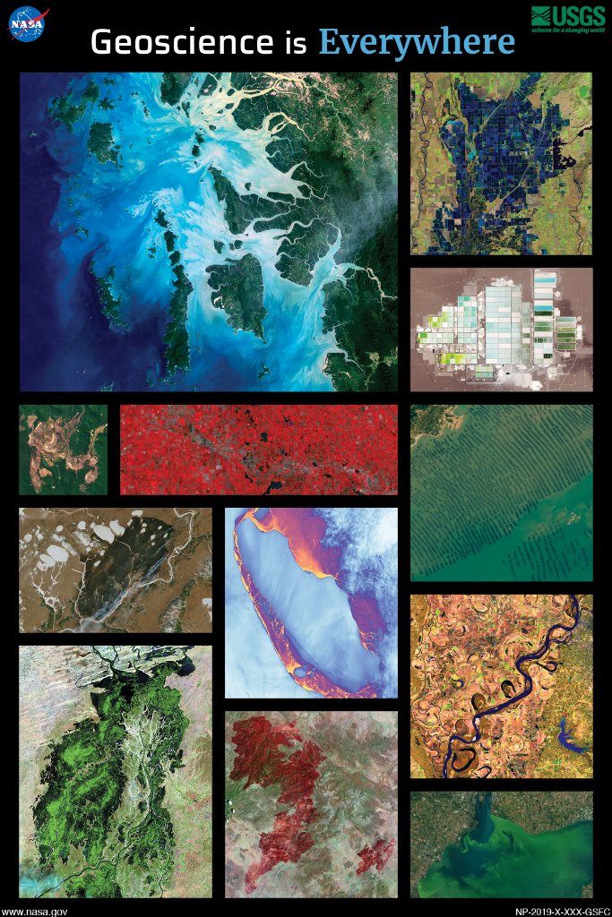 meloteach's tweet photo. @oliphantjhs RT @NASASTEM: Earth Science Week is here! 🌎🌍🌏

Decorate your space &amp; celebrate our home planet with the "Geoscience Is Everywhere: 2019 Earth Science Week" Poster. Available in English &amp; Spanish! 

Download at https://t.co/VVWFWQ1Mg9. https://t.co/eoXHafMlP2