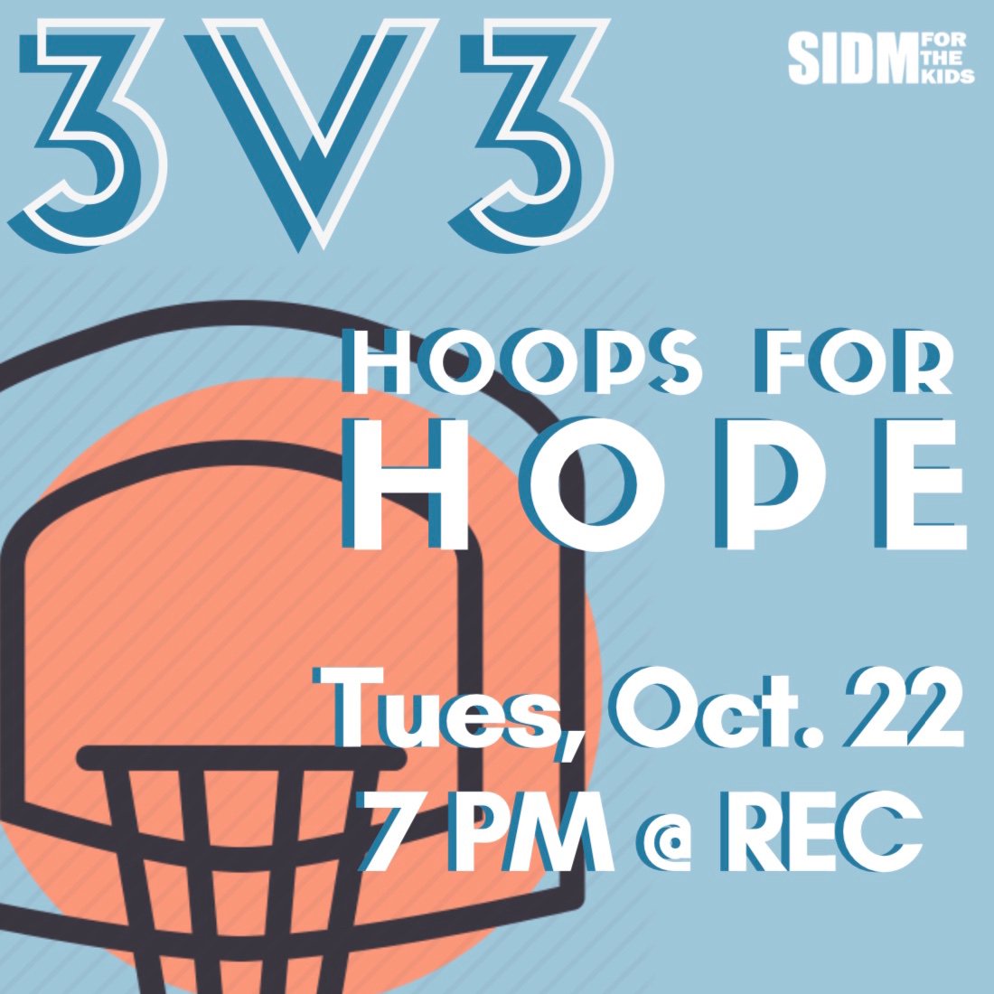 Mark your calendars for Hoops for Hope on Tuesday, Oct. 22! Join us in the REC at 7 PM for our annual 3V3 basketball tournament. Each team of 3 can register for $15. Click the link to sign up! 

docs.google.com/forms/d/1QVdeE…