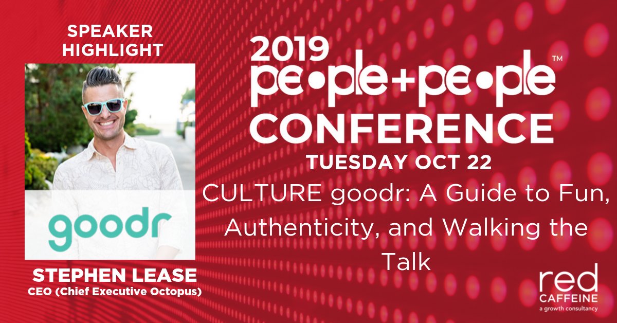 Things at the 2019 People+People™ Conference couldn’t get more #Goodr. We get to hear from Stephen Lease, CEO of <a href="/goodr/">goodr</a>. Come hear why Stephen believes in success by surrounding himself with people smartr, nicr, and funnr than him. Register today: PeoplePlusPeopleConf.com
