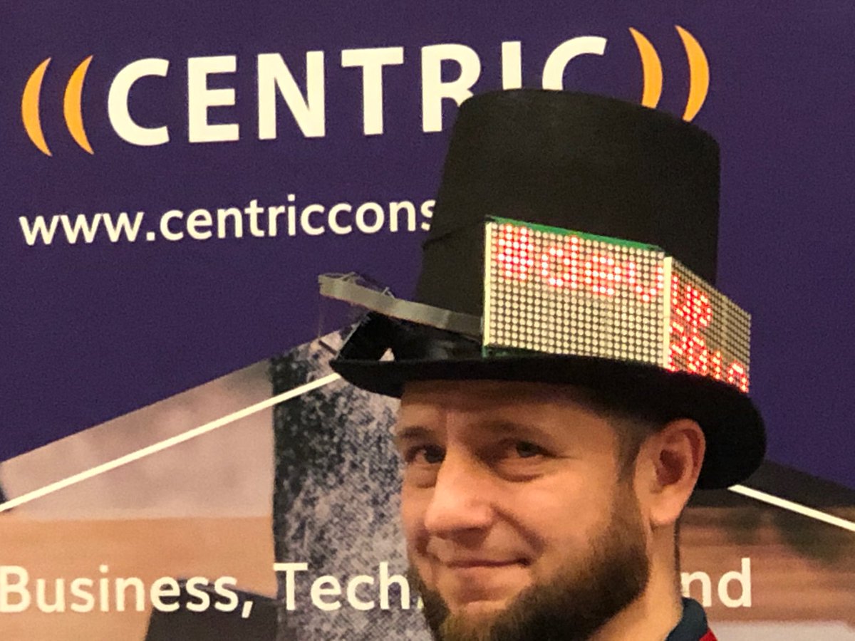 kathipaquet's tweet photo. Stop by @centric booth to see what Honest Abe’s hat says   #devup2019 https://t.co/egPv0nDwSm