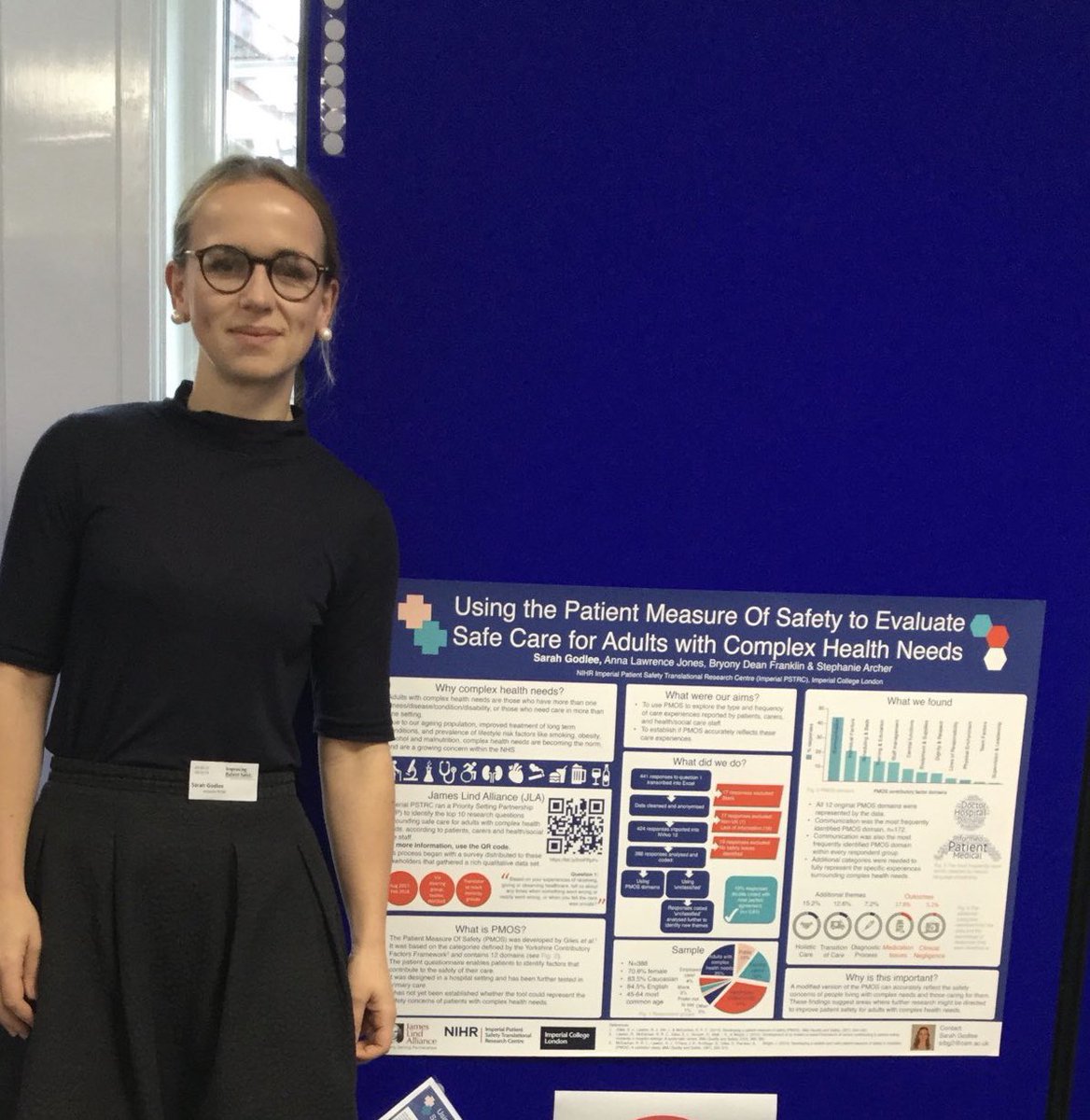 Anna Lawrence-Jones (@annaljswede) on Twitter photo Well done to Sarah with her poster at #IMPSAF2019 <a href="/IMPSAF2019/">ImprovingPatientSafety</a>! It’s all about mapping <a href="/LindAlliance/">James Lind Alliance</a> data from our priority setting partnership on safe care for adults with complex health needs on to the Patient Measures of Safety framework <a href="/Stephthepsych/">Dr. Steph Archer</a> <a href="/LawtonRebecca/">Rebecca Lawton</a> <a href="/BryonyDF/">Bryony Dean Franklin</a> Well done to Sarah with her poster at #IMPSAF2019 <a href="/IMPSAF2019/">ImprovingPatientSafety</a>! It’s all about mapping <a href="/LindAlliance/">James Lind Alliance</a> data from our priority setting partnership on safe care for adults with complex health needs on to the Patient Measures of Safety framework <a href="/Stephthepsych/">Dr. Steph Archer</a> <a href="/LawtonRebecca/">Rebecca Lawton</a> <a href="/BryonyDF/">Bryony Dean Franklin</a>