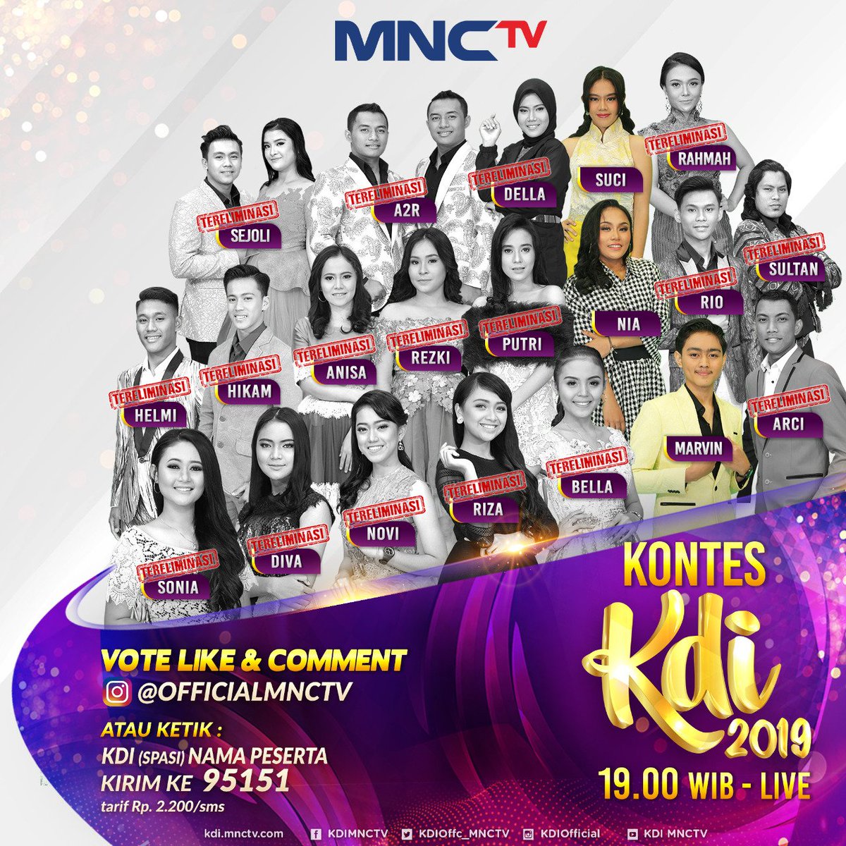 KDIOffc_MNCTV's tweet photo. Kontestan #KDI2019 Arci harus terjemput kemarin malam.
Ayo dukung terus jagoanmu jangan sampai lepas! Saksikan dan dukung kontestan favoritmu dengan like &amp; komen atau sms ke saat vote dibuka pada GRANDFINAL, JUMAT 18 Oktober 2019 pukul 19.00 WIB LIVE di @officialmnctv https://t.co/WuAOnDBqlp