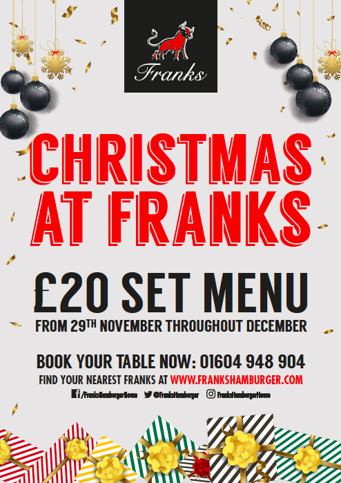 FranksHamburger's tweet photo. Holidays are coming 🎄🎅✨

Plan your #Christmas get together with friends or colleagues with our £20 set menu, available from 29th November throughout December 🍔

Bespoke packages available for parties of 10+

Book your table: 01604 948904 📞

#NorthantsFood #Northamptonshire https://t.co/a5ALMMw1CV