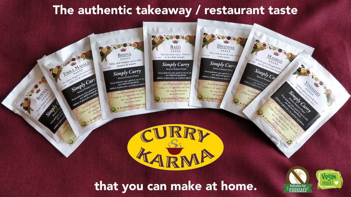 Curry Karma - offering the authentic taste of a restaurant curry in a small but impressive little package that you can cook at home - suitable for celiacs &amp; vegans...
buff.ly/2OJ1IqC
#currykarmaonline #dartonarrow