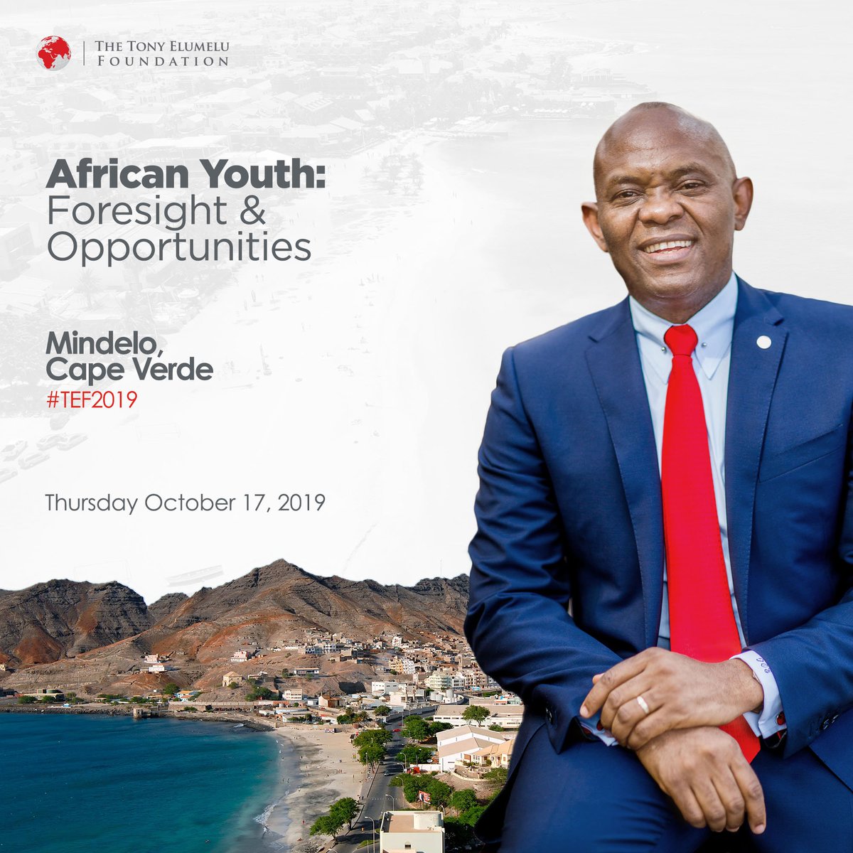 “African Youth: Foresight &amp; Opportunities.” is exactly 2 days away! ⁣Our Founder, <a href="/TonyOElumelu/">Tony O. Elumelu, CFR</a> will join the Prime Minister of Cape Verde at the Youth Konnekt Conference on Thursday to discuss actions to drive the socio-economic &amp; sustainable development youth entrepreneurship.