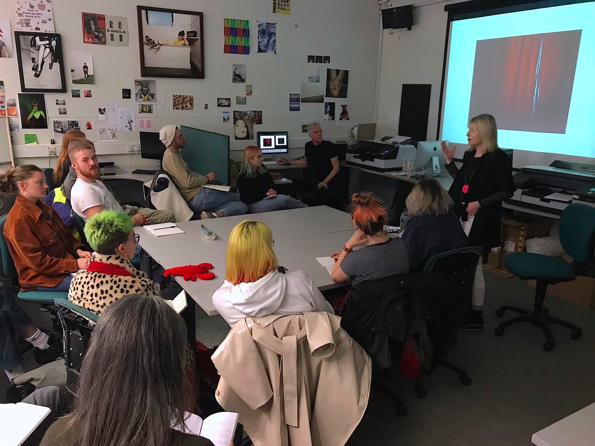 BAPhotoIADT's tweet photo. #VisitingLecture Thank you to @sdrmurphy #Graduate for her rich & generous presentation last week on her work as #Artist & as #Curator @Draiocht_Blanch to #Year3 & #Year4 students #Photography #BeyondCollege #Collaborations #MovingImage #Futures @myIADT https://t.co/r6XPkXTFis https://t.co/iSEBX4orh7