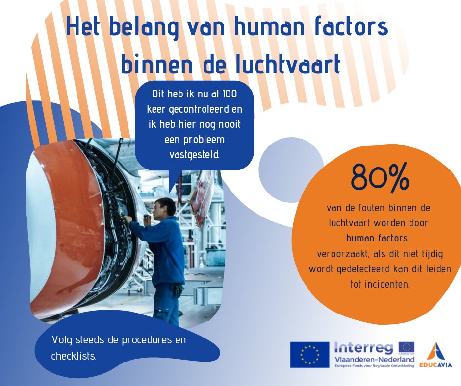 educavia's tweet photo. ⚠️SCHRIJF JE NU IN VOOR MODULE 9: Human Factors.⚠️

De cursus loopt van 28 t.e.m. 30 oktober 2019 in VLOC Oostende.📚
Het bijhorend examen gaat door op 5 november 2019.📜

Meer info via https://t.co/NQG7qx8GFX https://t.co/D9SbNVnkBg