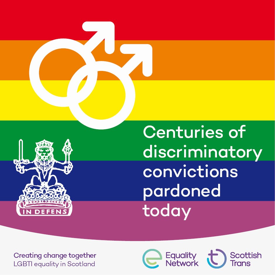LGBTIScotland's tweet photo. We welcome that today, everyone who was ever convicted in Scotland of a sexual offence between men that is no longer a crime, has been pardoned.
For more details, see:
https://t.co/SSajchaomh https://t.co/sfACJ8o6uR