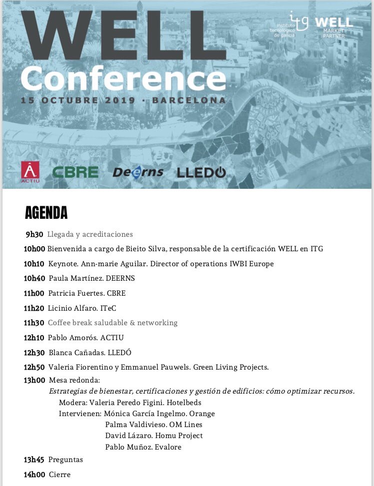 HomuProject's tweet image. Hoy estamos en la #WellConference en #Barcelona, el mayor evento profesional sobre #WELL, el certificado de la salud y el bienestar en el edificio. @itgwell @WELLcertified
