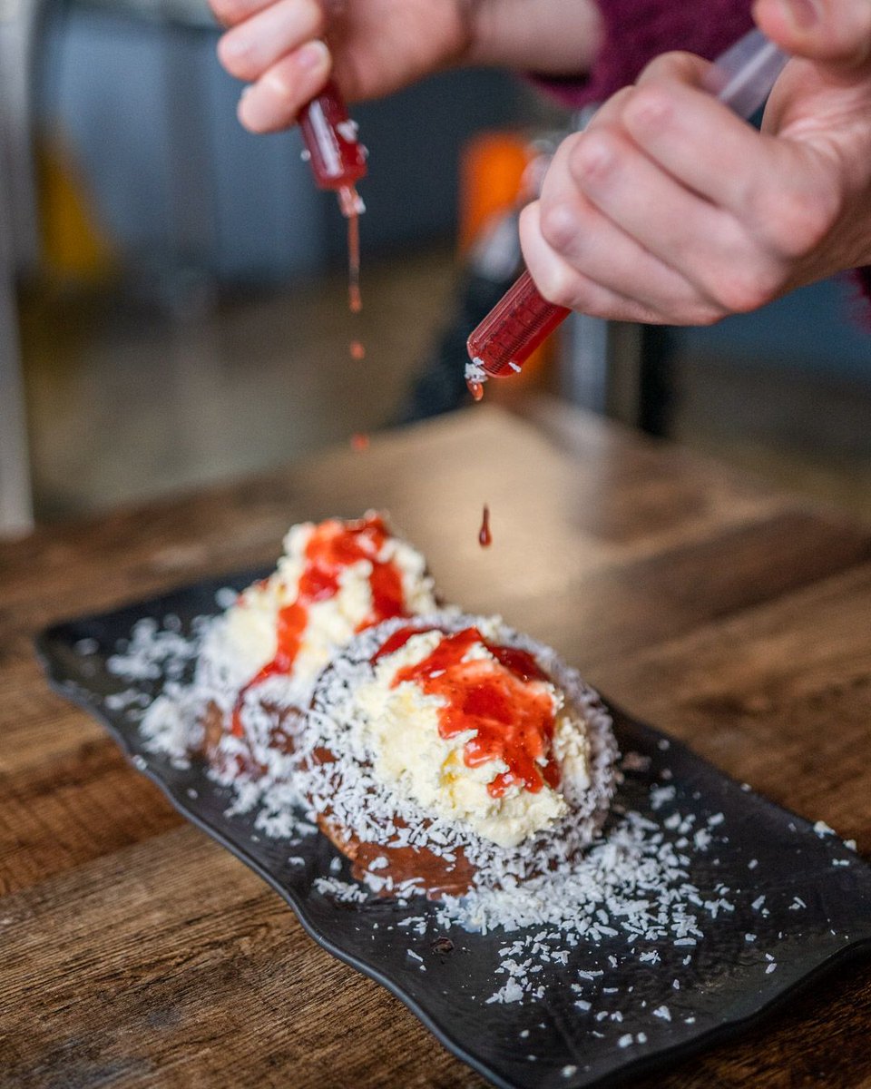 Lab82Coffee's tweet photo. The Lamington ๐ฅ โ
Perfect soft pancakes dipped in chocolate sauce and tossed in coconut and injected with rich strawberry cream ๐โ
โ
Tag a friend you would bring to taste this classic ๐. โ
โ
#LAB82 #Cork #CorkCity #Ireland https://t.co/l9IdjvQlqN