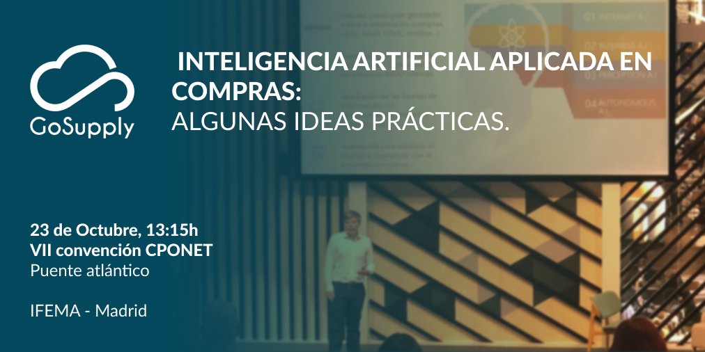 📅 El próximo 23 de Octubre a las 13:15, nuestro 🔝 CEO Jaime Velasco estará en el evento de <a href="/CPONET_Oficial/">Grupo CPOnet</a> "Puente Atlántico", hablando sobre la inteligencia artificial aplicada en el proceso de compras

📍 IFEMA - Madrid