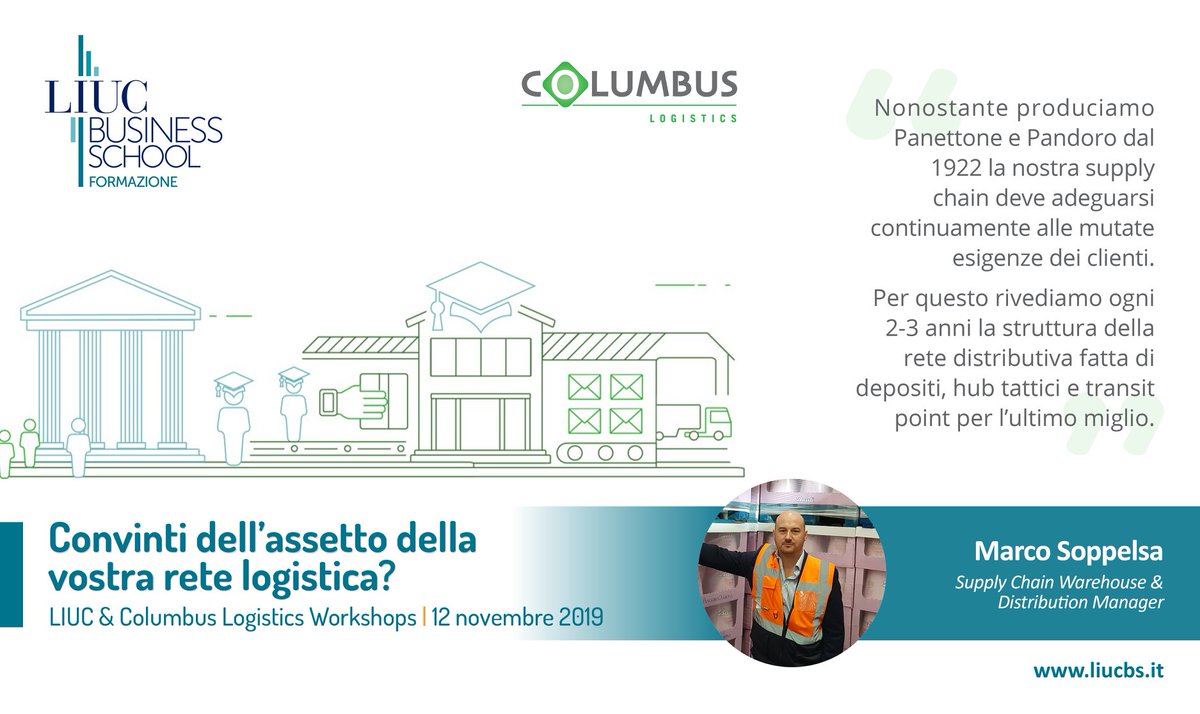 Vieni ad approfondire il tema della rete distributiva il 12 novembre alla <a href="/UniLIUC/">LIUC The Business University</a>  di Castellanza dove andrà in scena il workshop: "CONVINTI DELL’ASSETTO DELLA VOSTRA RETE LOGISTICA?"
