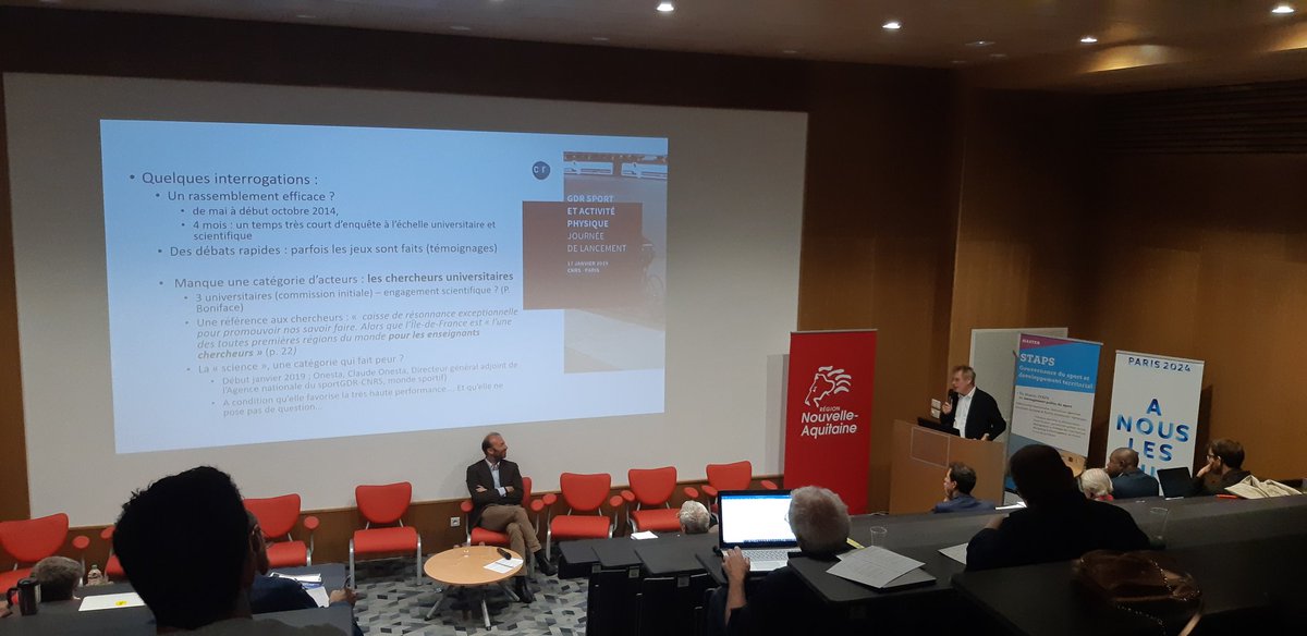 🎙 La parole est maintenant à M.Loudcher. Présentation de ses travaux sur :
"L'héritage politique avant les Jeux. Retour sur les enjeux du rapport d'opportunité, #ambitionolympique et de son poids idéologique"