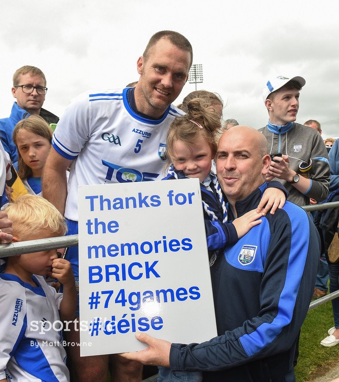 sportsfile's tweet photo. Brick Retires 🧱

Best Wishes to the legendary Waterford hurler Michael "Brick" Walsh who has announced his retirement from the intercounty game after 76 championship matches for the Deise.

Not too many hurlers get an important skill of the game called after them!

#brickflick https://t.co/XxzbWwK5ci