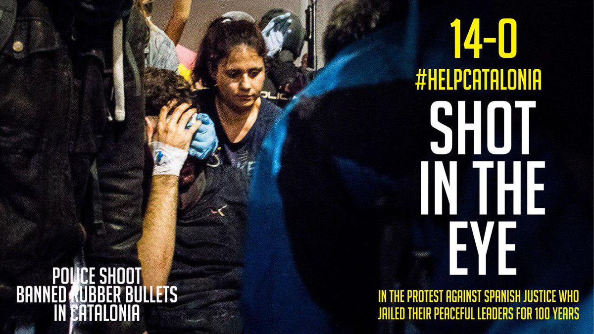 PicnicxRep's tweet photo. HE LOST AN EYE!!! | POLICE SHOOT BANNED RUBBER BULLETS IN CATALONIA | HELP CATALONIA | #DEMOCRACY #SOS #FreePoliticalPrisonersAndExiles

CATALONIA PROP. INTERNATIONAL | https://t.co/eQFu2v0bl4 https://t.co/3uwcKq9RAw