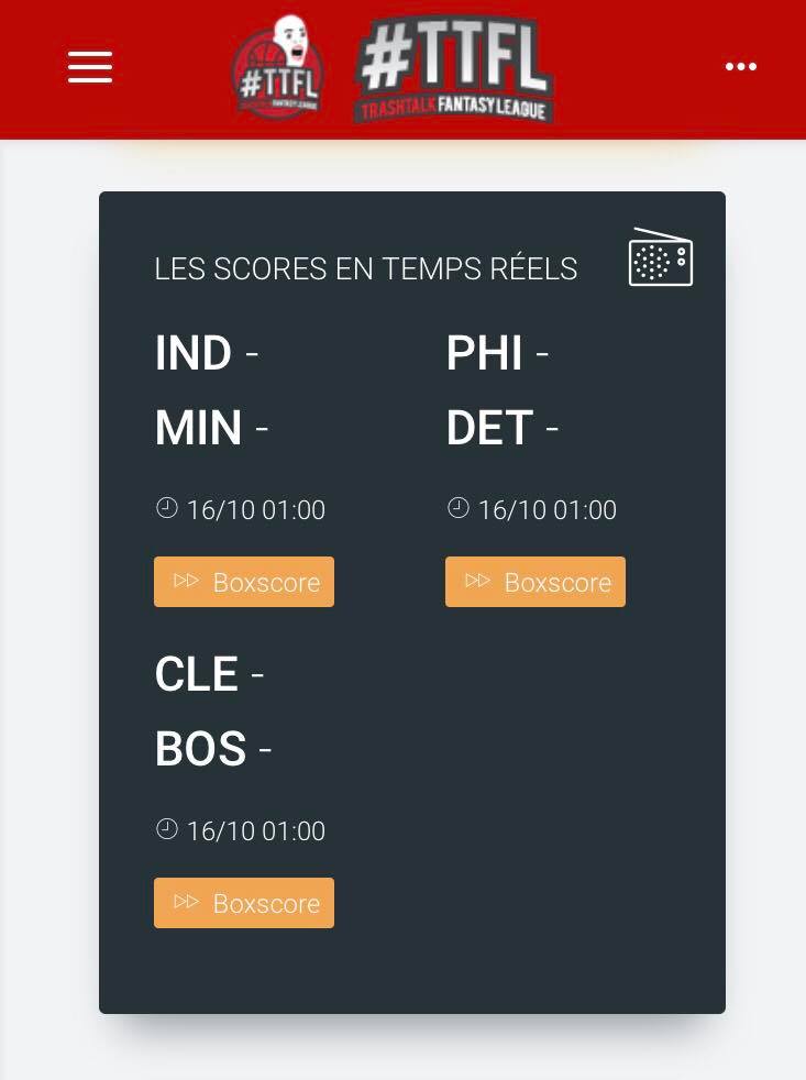 TrashTalk_fr's tweet photo. VOUS L'AVEZ DEMANDÉ...
ON L'A FAIT !

DÉSORMAIS, VOUS POURREZ CHECKER TOUS LES SCORES #TTFL EN DIRECT AVEC L’INTÉGRATION DES FEUILLES DE MATCH EN LIVE... TOUS LES SOIRS !! 😍😍😍😍 https://t.co/Erhvv2cUre
