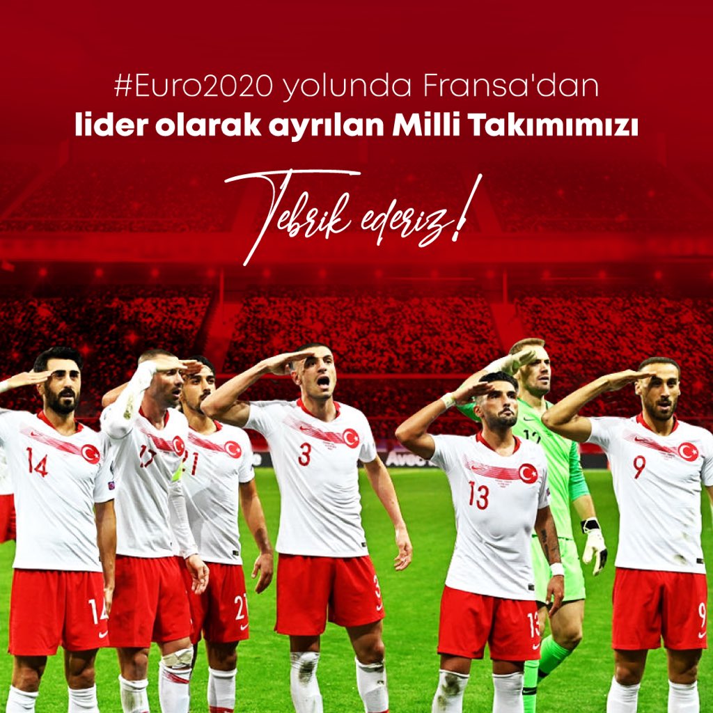 updigo_'s tweet photo. #Euro2020 yolunda Fransa ile berabere kalarak liderliğini sürdüren Milli Futbol Takımımızı tebrik ederiz. #TurkishSoldierSalute https://t.co/Kz6sAOltIx