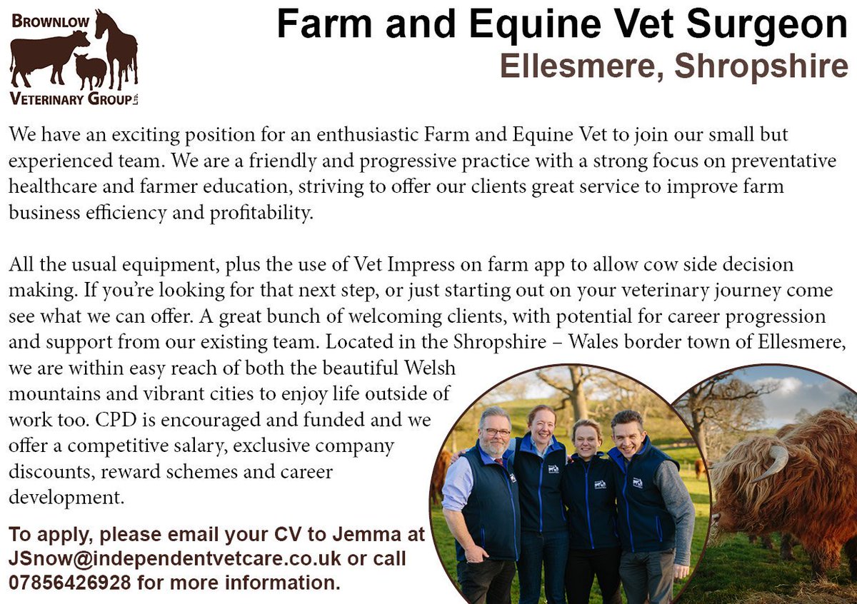 IVCJobs's tweet photo. #IVCCareers #IVCVets #EquineVetCareers #FarmVetCareers #BrownlowVetCentre #Ellesmere #Shropshire https://t.co/xxOzpfiHg6