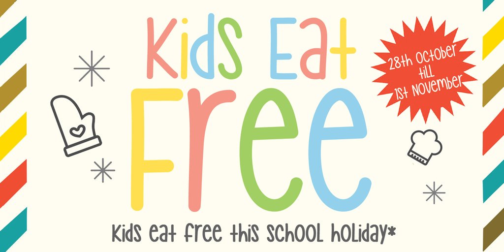Kids Eat Free This School Holiday* 28th November - 1st November. T&amp;C's apply. bit.ly/32hq8eT #kidseatfree #schoolholidays