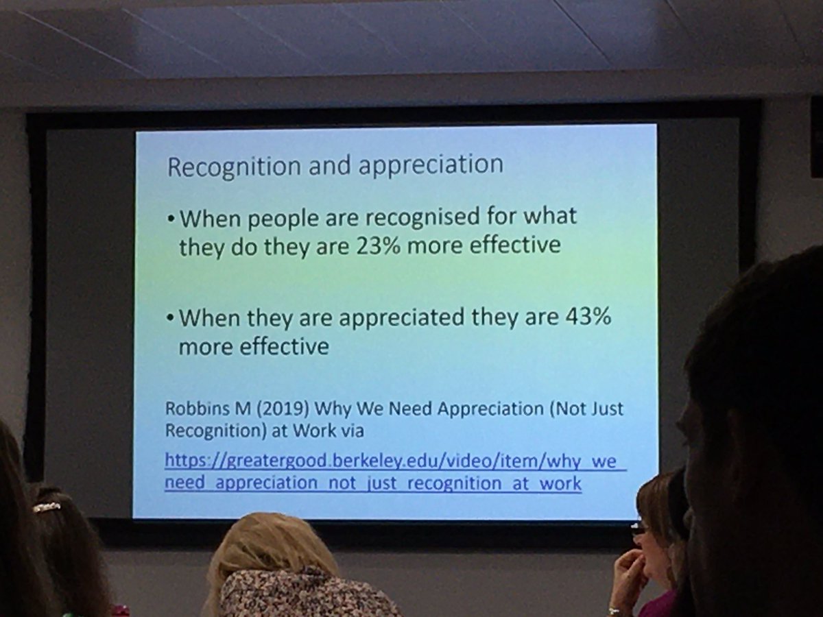Judith Johnson (@drjtjohnson) on Twitter photo When people are recognised for what they do, they are 23% more effective.
When people are APPRECIATED, they are 43% more effective.
Great talk from <a href="/SuzetteWoodward/">SuzetteWoodward 💙</a> for #IMPSAF2019 When people are recognised for what they do, they are 23% more effective.
When people are APPRECIATED, they are 43% more effective.
Great talk from <a href="/SuzetteWoodward/">SuzetteWoodward 💙</a> for #IMPSAF2019