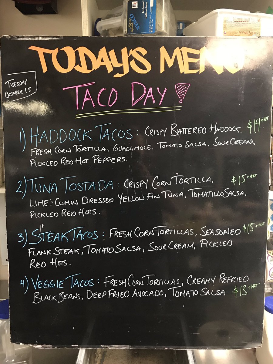 Hope everyone enjoyed copious amounts of turkey this weekend and you’re ready to EAT SOME TACOS. 
Queen&amp;O’Connor 11:30