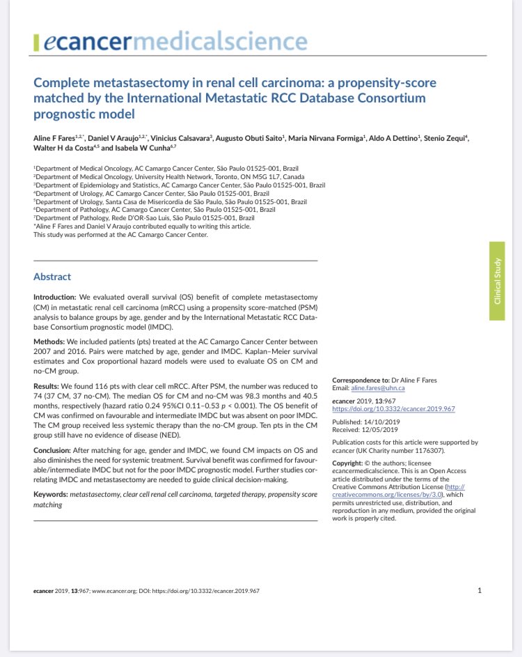 Data from our patients with mRCC submitted to metastasectomy!
#kidneycancer 
⁦<a href="/acccancercenter/">BI BOB</a>⁩ ⁦<a href="/StenioZequi/">Stenio Zequi</a>⁩ ⁦⁦<a href="/AldoLADETTINO/">Aldo L. A. DETTINO</a>⁩ ⁦<a href="/Isabelawcunha/">Isabela Werneck da Cunha</a>⁩ ⁦<a href="/WalterCosta/">Walter Costa</a>⁩