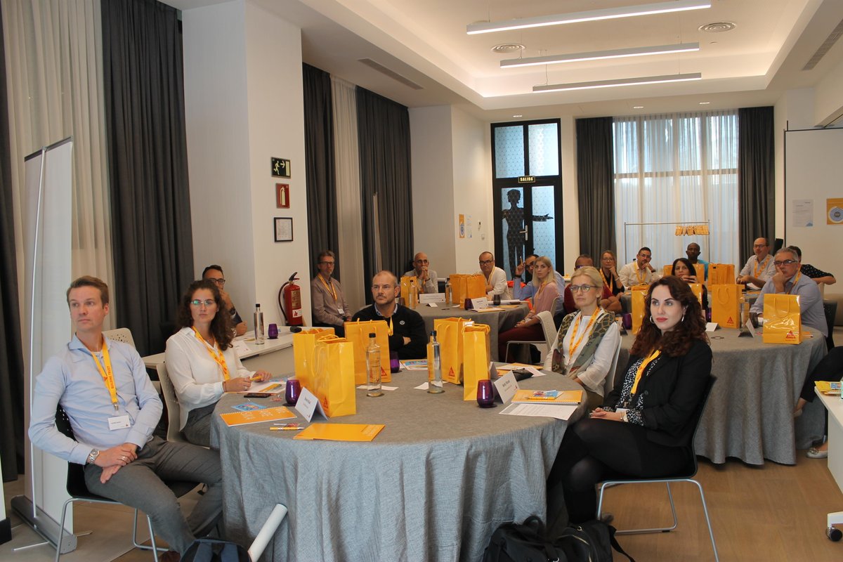 Sika's tweet photo. The 2019 Sika #Sustainability Academy, currently taking place in #Madrid, brings together 20 Sika employees from different countries to discuss Sika's sustainability strategy and its implementation at a local level. Find out more at https://t.co/h0jY0A1Fs6 #Strategy2023 https://t.co/TEGZwzeGkV