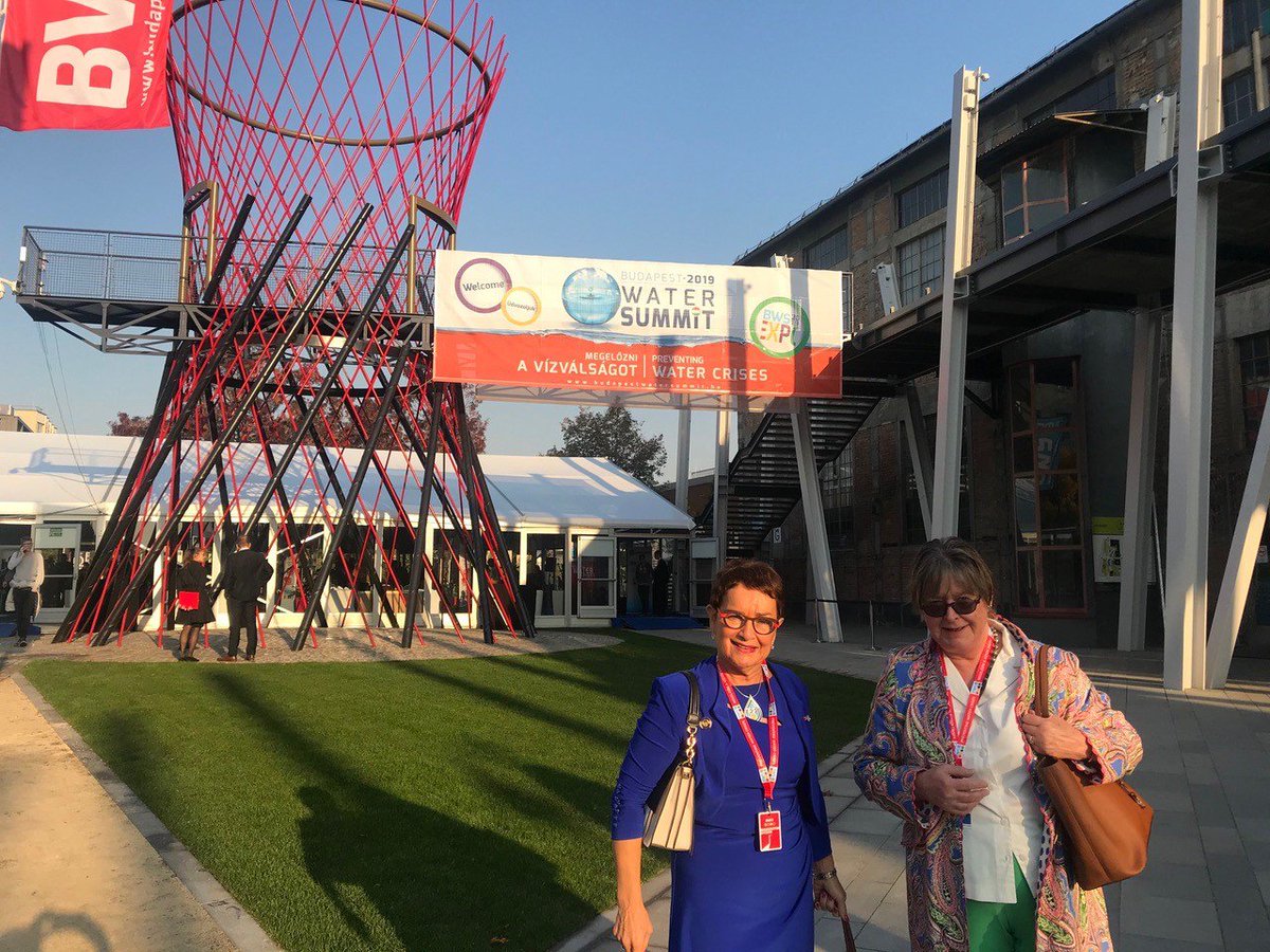 SI President Mariet Verhoef-Cohen <a href="/MarietCohen/">Mariet Verhoef-Cohen</a> &amp; Lesha Witmer Women for Water Partnership <a href="/WfWPartnership/">WomenforWater</a> at the Budapest 2019 Water Summit to speak at a side event - the Summit focuses on preventing &amp; reducing the impact of the #water crisis, #thepowerofwater #Simakingchange