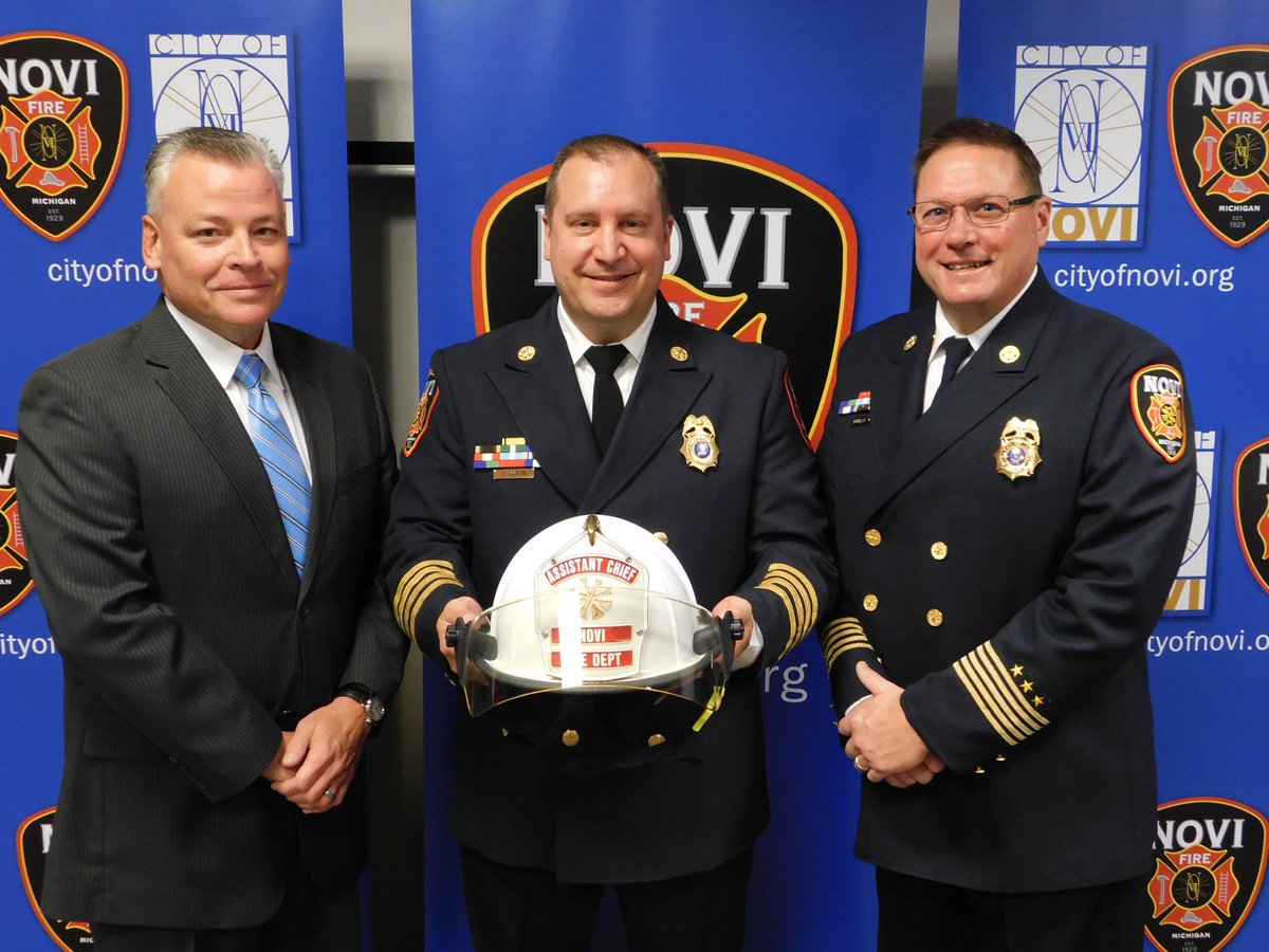 Congrats to Captain John Martin on his promotion to Assistant Chief of the Novi FD. John is a dedicated leader, instructor, husband, father, and mentor. I have every confidence he will continue to excel &amp; take our Fire Department to new levels of excellence. ⁦<a href="/cityofnovi/">City of Novi</a>⁩