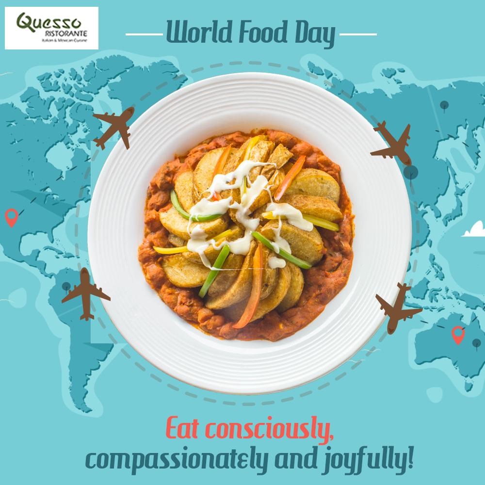 Quessobarrist's tweet photo. Say no to waste &amp; yes to life this day forward! Join us for a wholesome treat this #WorldFoodDay. #Quesso #Vegetarian #Yummy #Joyful #MindfulEating https://t.co/K7QWaxB3us