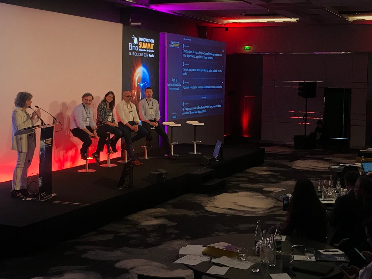 Transforming through innovation👉Great panel discussion this morning at #EfmaInno19 w/ @TomaszAmpula <a href="/Consdata/">Consdata</a> <a href="/DanielleWinandy/">Danielle Winandy</a> <a href="/BNPParibas/">BNP Paribas Group</a> <a href="/jp_asb/">Jorge Paulo Baiao</a> <a href="/ITSCREDIT_SA/">ITSCREDIT</a> &amp; Crédito Agricola 

#RiskInnovation #DigitalLending #DigitalTransformation
