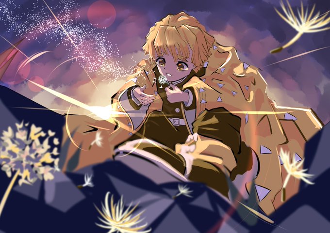 HenGさんがTwitterに投稿した我妻善逸(鬼滅の刃)のイラスト。