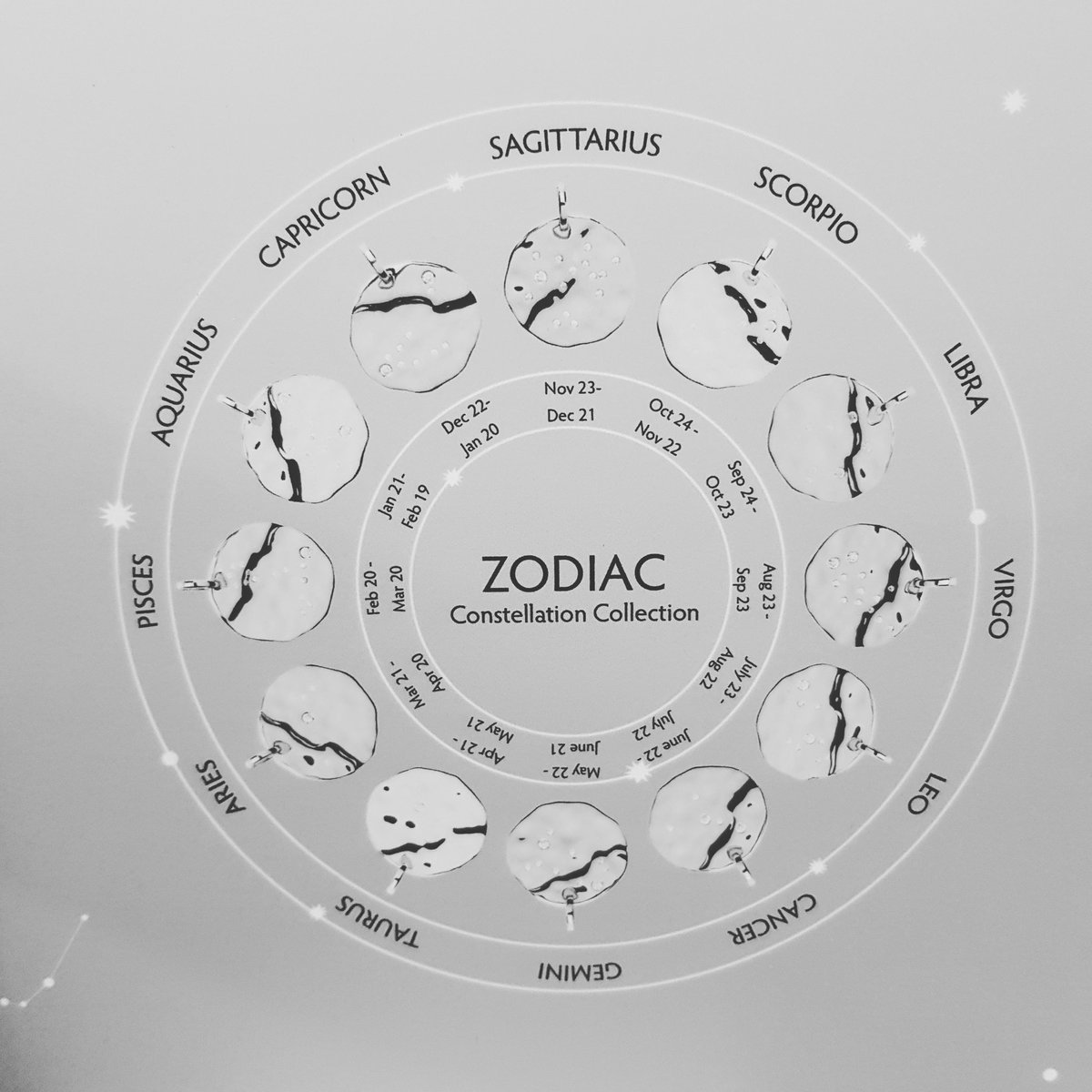 Coming soon!!!!!! Zodiac Constellation Collection in all silver as well as alternatives plated in yellow gold or rose gold. Each pendant is set with Cubic Zirconia. Does your horoscope see one in your future????