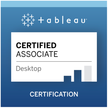 Thrilled to have passed my exam and now be able to call myself Certified Associate #Tableau