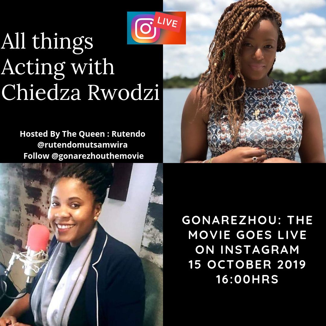 Are you interested in pursuing an acting career? Are you exploring opportunities within the film industry?

Join us today at 4pm as we go live with Chiedza Rwodzi , hosted by Rutendo Mutsamwira

#Gonarezhouthemovie
#Zimbabweancreatives
#excellence
#youngachievers
#Zimfilms