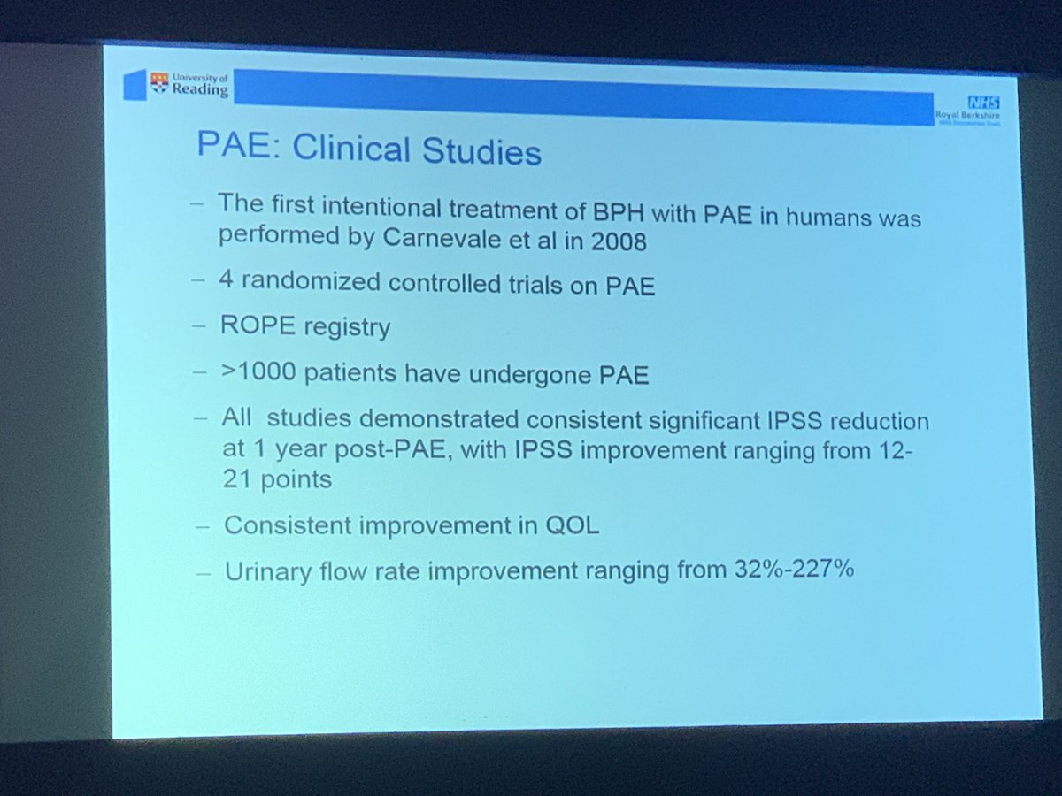 mmamas1973's tweet photo. #trm19 #RadialFirst mark little discussing tra prostate artery embolisation . Main limitations available catheter length. Several advantages. Enjoying these IR talks @MRAkid @nolanjimradial @karimratib @kaschenke @cardioPCImom @DocSavageTJU @djc795 @stefan_harb https://t.co/lLBFjkRvxO