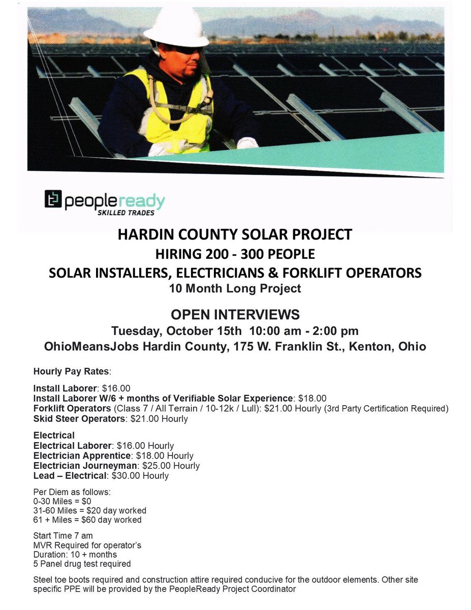 CountyOmj's tweet photo. Open interviews Today, October 15th from 10:00 am to 2:00 pm at OhioMeansJobs Hardin County, 175 W. Franklin St., Suite 150, Kenton, Ohio. https://t.co/UBSo1Jz7Cl