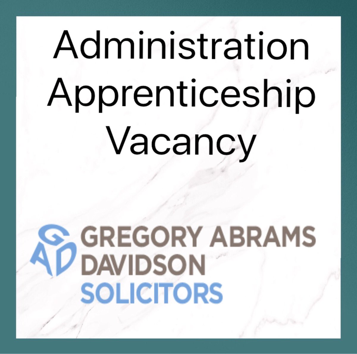 ⭐️ APPRENTICESHIP VACANCY 

Gregory Abrams Davidson Solicitors are looking for a business Administration apprentice to join there Garson office📲

🔷CONTACT: ella@assettraining.co.uk or CALL 0151 933 6393 for more information 📲💻