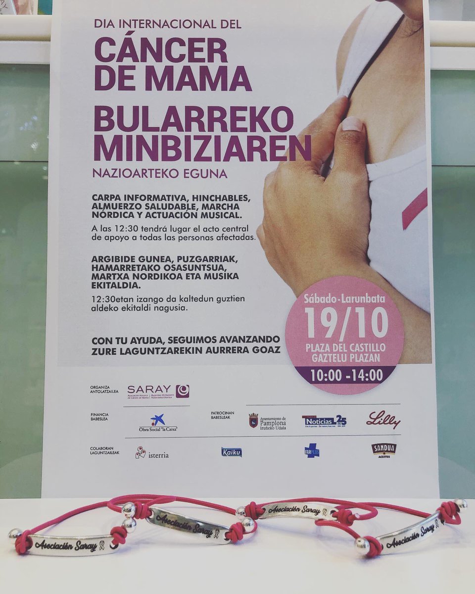 Farma_Arrechea's tweet photo. Otro Octubre @farma_arrechea se une a una gran causa #farplus y #asociaciónsaray en el día internacional del cáncer de mama. No dejes de poner tu granito de arena comprando la pulsera solidaria🎀 #luchacontraelcancer #colabora #farplus #farmaciaarrechea #19deoctubre #pamplona https://t.co/tXyBLy0asr