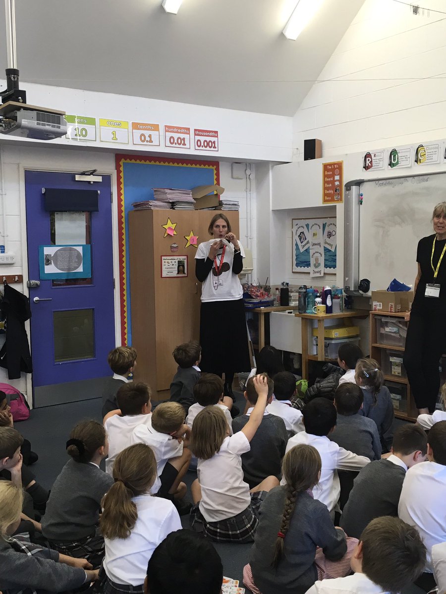 YMS_Year4's tweet photo. Well done to Mrs Towell who was very brave and volunteered to use a disclosing tablet in front of the whole year group. The dentist then explained how to correctly brush our teeth and Mrs Towell did a fantastic job brushing hers! #TeethAndDigestion #ks2 #dentistvisit #science https://t.co/2TLEWFEWDb