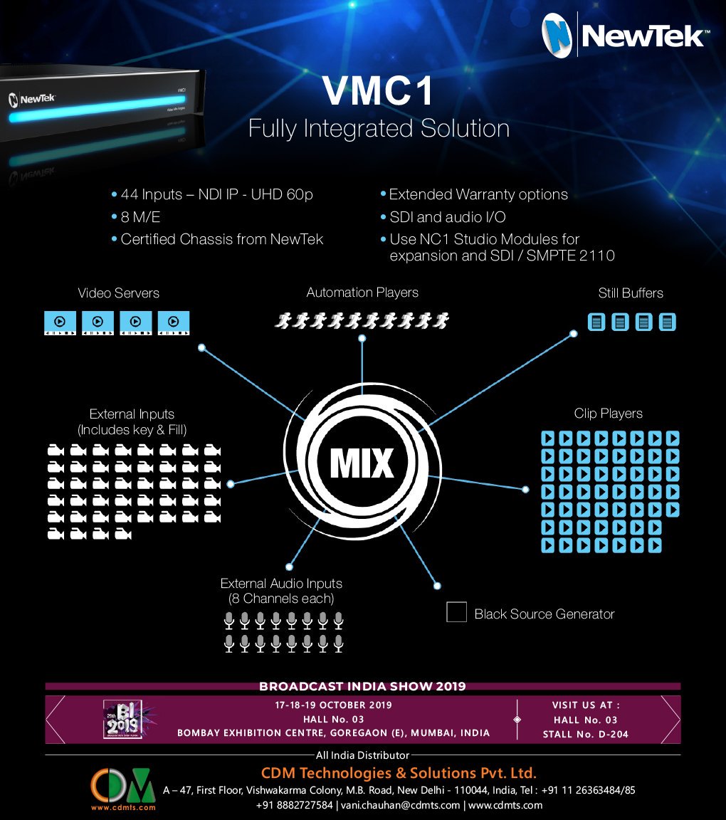 CDMTS's tweet photo. The Ultimate Digital Media Production System:
#VMC #Newtek #integration #SDI #uhd #60p #audioinput #audiooutput #Studiomodules #Videoserver #Automationplayers https://t.co/N15AQjmudi