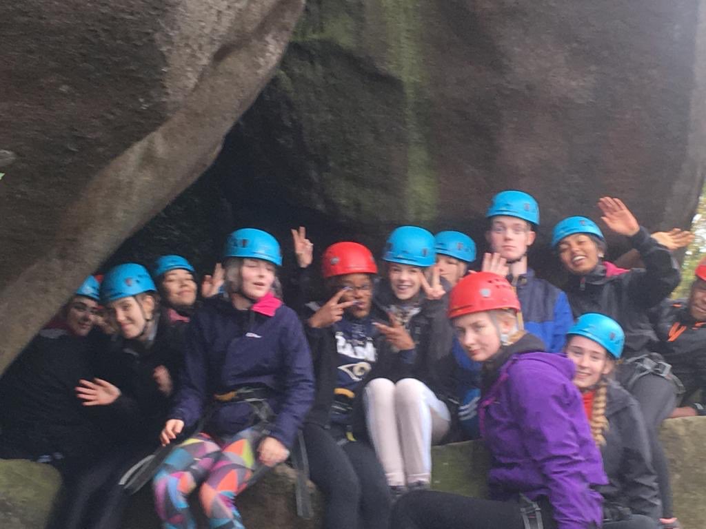 Rock hopping at outward bound