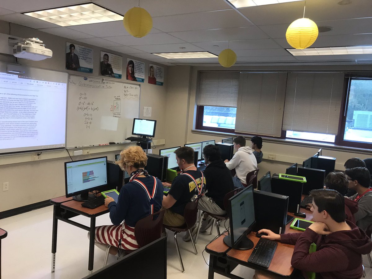 WEganprincipal's tweet photo. Creating map apps in #computer Science Principles. @NCHS_CT https://t.co/s9Cwd8I0up