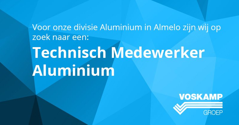 voskampgroep's tweet photo. Ben jij een specialist in het bewerken van aluminium? Dan zijn wij op zoek naar jou!

Check: https://t.co/FyzTWDHwkT

#vacature #almelo https://t.co/jGLoeQWSfE