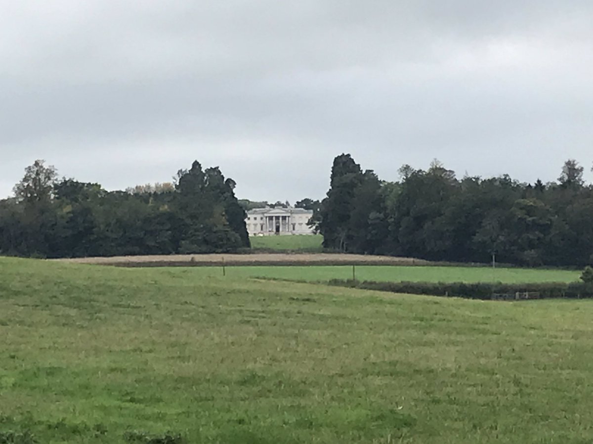 Distantly through the trees, we spy the splendid Palladian pile that is Gorhambury House, built in 1784 to replace a nearby Elizabethan house, which was itself partly built using bricks from the old Benedictine St Albans abbey following its dissolution.  #Ver