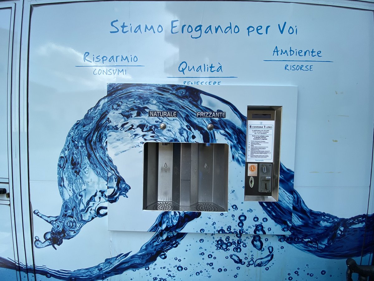 Refill station in Italy....only 5c for 1L of water or fizzy water