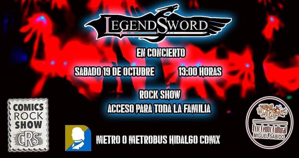 ComicsRockShow's tweet photo. Este sabado estamos de lujo con
#LegendSword 🎶 a partir de la 1:00 pm.
#CRSsiempre ;) https://t.co/a3lz9ejANE